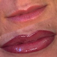 Actual Client Before & After Photo Lip Blush - Permanent Lip Color